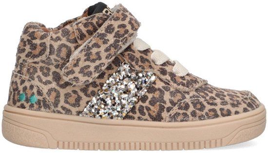 BunniesJR 225653-906 Meisjes Hoge Sneakers - Beige - Leer - Veters