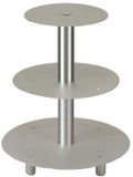 Overig Etage-taartstandaard van AL, rond, 3 etages, Zilver