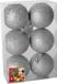 Gerimport Gerim Kerstballen - 6 stuks - zilver - kunststof - glitters - D4 cm