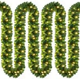 Casaria Guirlande de Noël - 10m 200 LED - Aiguilles de pin Vert – Blanc chaud