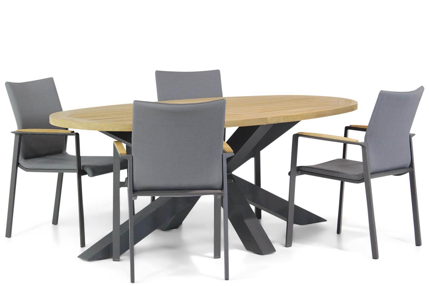 Lifestyle Garden Furniture Brandon/Brookline 200 cm Oval Dining Set 5-Piece