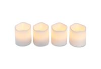 HEITMANN DECO Set van 4 led-kaarsen, echte waskaarsen met timer, wit, advenskaarsen, voor binnen, werkt op batterijen