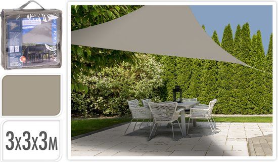 ProGarden Schaduwdoek - Driehoek - 3x3x3m - Zandkleurig