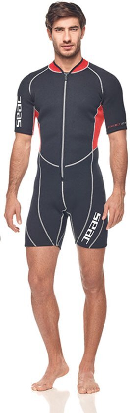 Seac wetsuit Ciao shorty 2,5 mm neopreen heren maat XXXL Zwart met Rood