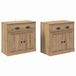 vidaXL Dressoirs, 2 stuks, ambachtelijk eikenhout, 70 x 35,5 x 67,5 cm