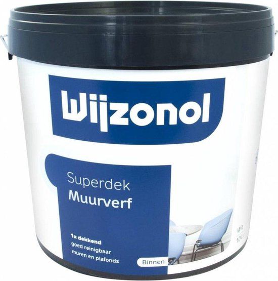 Wijzonol Interieur Muurverf Dekkend Mat Acryl 9010 5 L - 8712952042244