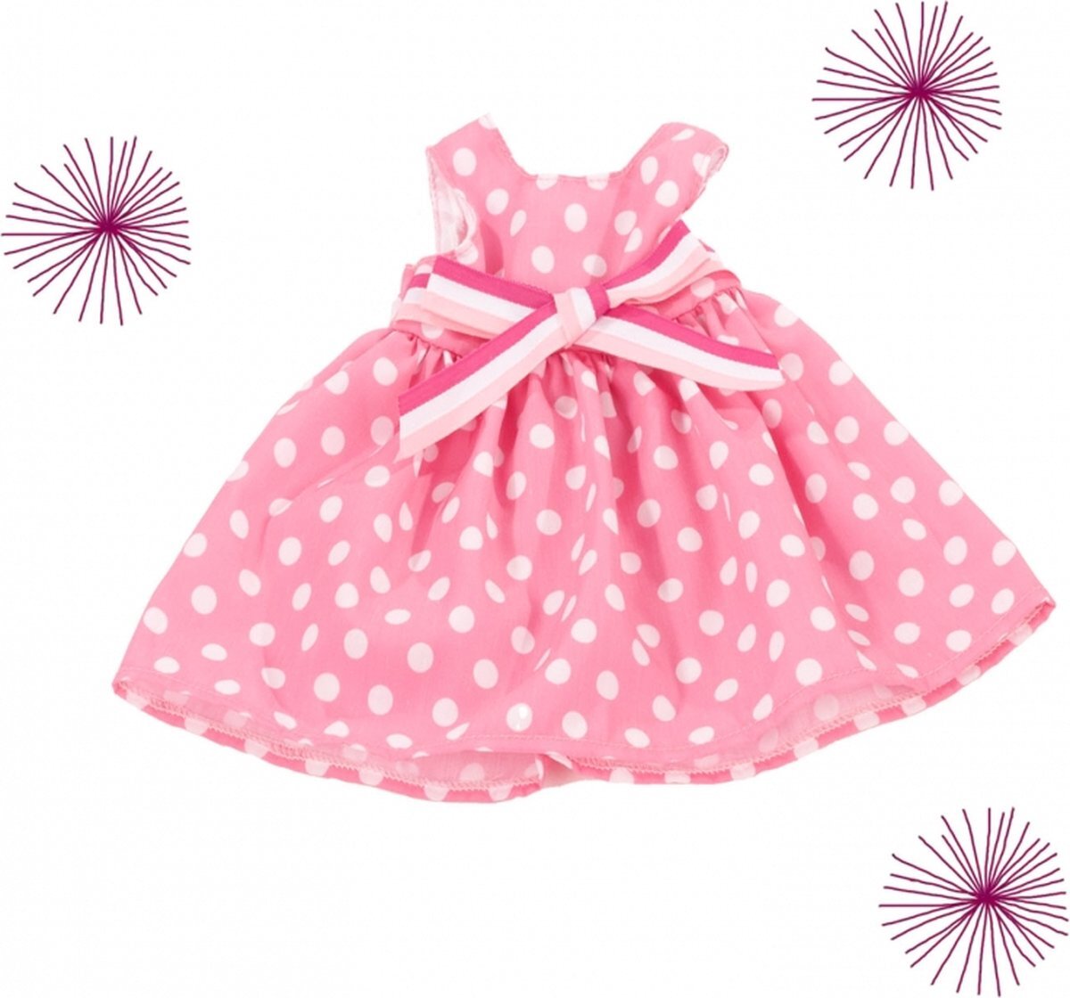 Gotz Götz modepop poppenkleding roze stippen jurk voor pop van 45-50cm