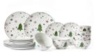 Cookinglife Serviesset - Kerstservies - Aardewerk - Rood 18-delig / 6 personen