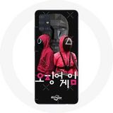 Maniacase Hoesje voor Samsung Galaxy A51 4G Inktvis Game Poster soldaten maskers Koreaans logo