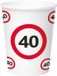 Folat Bekers - Verkeersbord 40 - 250 ml - 8 stuks