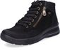 Rieker L7701-00 Zwart Bottines Femmes Cuir Talon bloc 3-4 cm