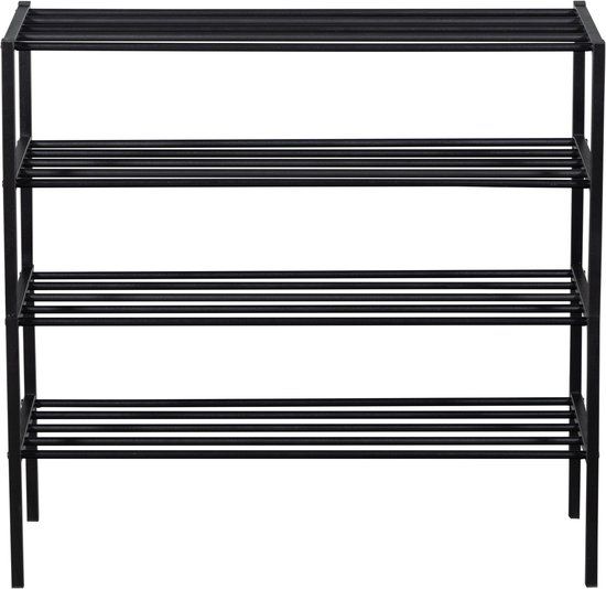 WOOOD Ferro Schoenenrek - Metaal - Zwart - 120x85x35