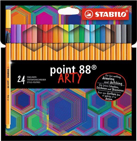 STABILO Point 88 - Premium Fineliner 0,4 mm - Creative Arty Set - Met 24 Verschillende Kleuren