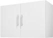 VEVOR Armoire murale pour buanderie, armoire murale à 2 niveaux avec étagère réglable, armoire de cuisine avec 2 portes, pour cuisine, salle de bain, buanderie, 40,6 x 91,4 x 61 cm (P x L x H), armoire supérieure blanche