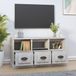Maison Exclusive - Meuble TV aspect béton, gris, 100x35x50 cm, en panneau de fibres de bois