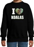 Bellatio Decorations I love koalas sweater met dieren foto van een koala zwart voor kinderen - cadeau trui koalas liefhebber - kinderkleding / kleding 134/146