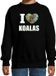 Bellatio Decorations I love koalas sweater met dieren foto van een koala zwart voor kinderen - cadeau trui koalas liefhebber - kinderkleding / kleding 134/146