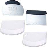 Ibenzoa® Set complet : jeu professionnel de 4 pièces de grattoir et coupe-pâte - Acier inoxydable