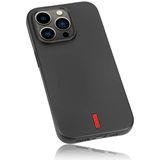 mumbi Hoes compatibel met iPhone 14 Pro Case beschermhoes telefoonhoes tas, zwart met rode streep