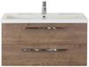 BES LED Seville Badmeubelset 100 cm - Tabacco - Wastafel Djazz 1 Kraangat