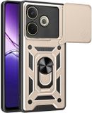 Techsuit Hoesje geschikt voor Oppo A5 Pro - Camshield Back Cover - Goud