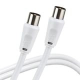 Status S5MTVLEAD1PK6 5 Meter Mannelijke naar Mannelijke Antenne Coaxiale Lead, Wit 5mm TV Kabel