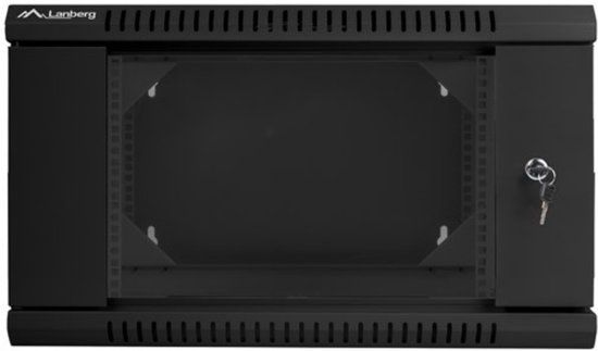 Lanberg 19 Inch Dubbele Sectie Wandrack - 6U - 600 x 600 mm - Zwart