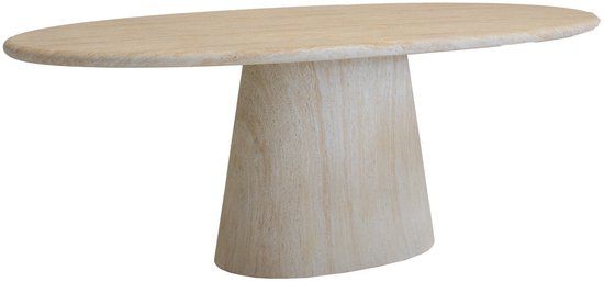 DÉJA Living Eettafel Brunn Ovaal - Travertin - 200x100x76cm
