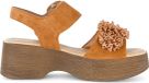 Gabor Dames Platte Sandalen Suède Oranje