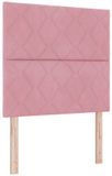 vidaXL - LED Hoofdbord - Roze - 100 cm - Fluweel