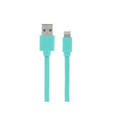 Mooov 732047 Data- en oplaadkabel voor iPhone en iPad, plat, 1 m, turquoise