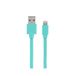 Mooov 732047 Data- en oplaadkabel voor iPhone en iPad, plat, 1 m, turquoise