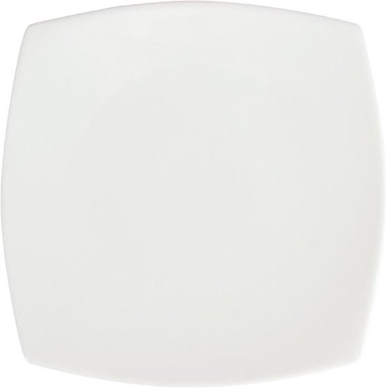 Olympia Whiteware vierkante borden met afgeronde hoeken 24x24 cm 12 Stuks