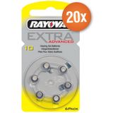 Rayovac Voordeelpak Rayovac gehoorapparaat batterijen - Type 10 (geel) - 160 stuks + gratis batterijpen