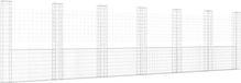 vidaXL Schanskorf U-vormig met 7 palen 740x20x200 cm ijzer