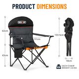 OVERMONT Camping Stoelen - Opvouwbare Outdoor Stoelen voor Buiten Festival BBQ Strand Picknick Vis