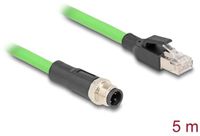 Delock 80429 RJ45 / M12 Netwerkkabel, patchkabel SF/UTP 5.00 m Groen
