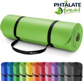TRESKO® fitnessmat yogamat pilatesmat gymnastiekmat | 185 x 60 cm of 190 x 100 cm | 1 of 1,5 cm dikte | getest op ftalaten | NBR-schuimrubber (lichtgroen, 185 x 60 x 1,5 cm)