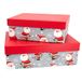 Idena 30349 - Geschenkdozen kerstman op fiets, 2 stuks, geschenkdozen, geschenkverpakking kerst