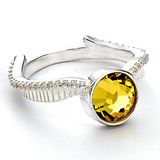 The Carat Shop Harry Potter Golden Snitch Zilveren Ring met Kristallen Elementen Maat M