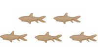 Décopatch AP158Opack - Lot de 5 supports en papier brun pulpé, Requin, 17x8x7 cm