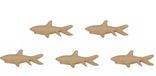 Décopatch AP158Opack - Lot de 5 supports en papier brun pulpé, Requin, 17x8x7 cm