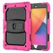 iPad Apple iPad 10.2 2019/iPad 8 10.2 2020 met ondersteuning, duurzaam, hybride, schokkend, resistent, siliconen beschermhoes voor drie tafellagen voor kinderen (blauw + groen geel)