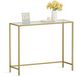 VASAGLE table console table, surface made of tempered glass, modern side table, simple assembly, adjustable feet, living room, hallway
