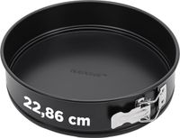 NutriChef Springvorm - 23 cm Antiaanbak Cake pan voor Cheesecake - RVS Sluiting & Uitneembare Bodem , Duurzame Roestvrijstalen Taartvorm Inclusief 100 Bakpapiertjes | Zwart