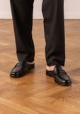 Manfield Heren Zwarte Leren Loafers Maat 45