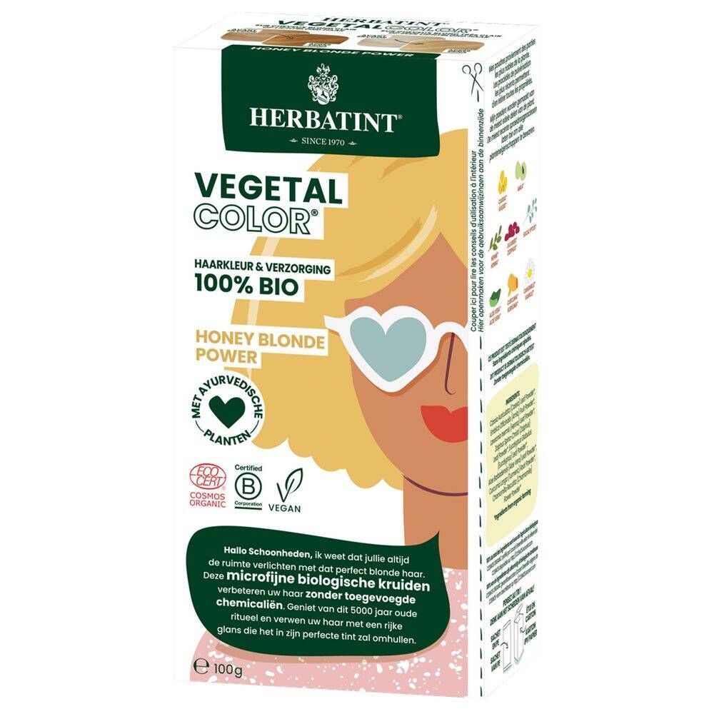 Herbatint Herbatint Vegetal Color – 100% Biologische, Vegan Haarkleuring en -Verzorging – met Ayurvedische Planten – Honey Blonde Power (blond) 100 g