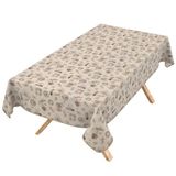 ANRO Afwasbaar tafelzeil, lotuseffect, onderhoudsvriendelijk, van katoen, polyester, vuilafstotend, voor buiten, tuintafelkleed, koffie, 100 x 140 cm, met biesband