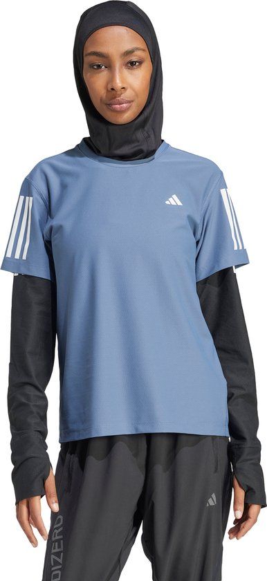 adidas Performance Own The Run Hardloopshirt Dames - Blauw - XS - IN1596