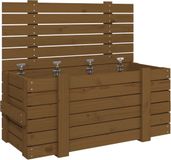 vidaXL Opbergbox massief grenenhout honingbruin 91x40,5x42 cm